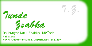 tunde zsabka business card